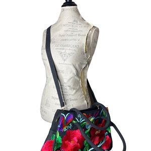 Embroidered Boho Crossbody Purse Large Travel Bag